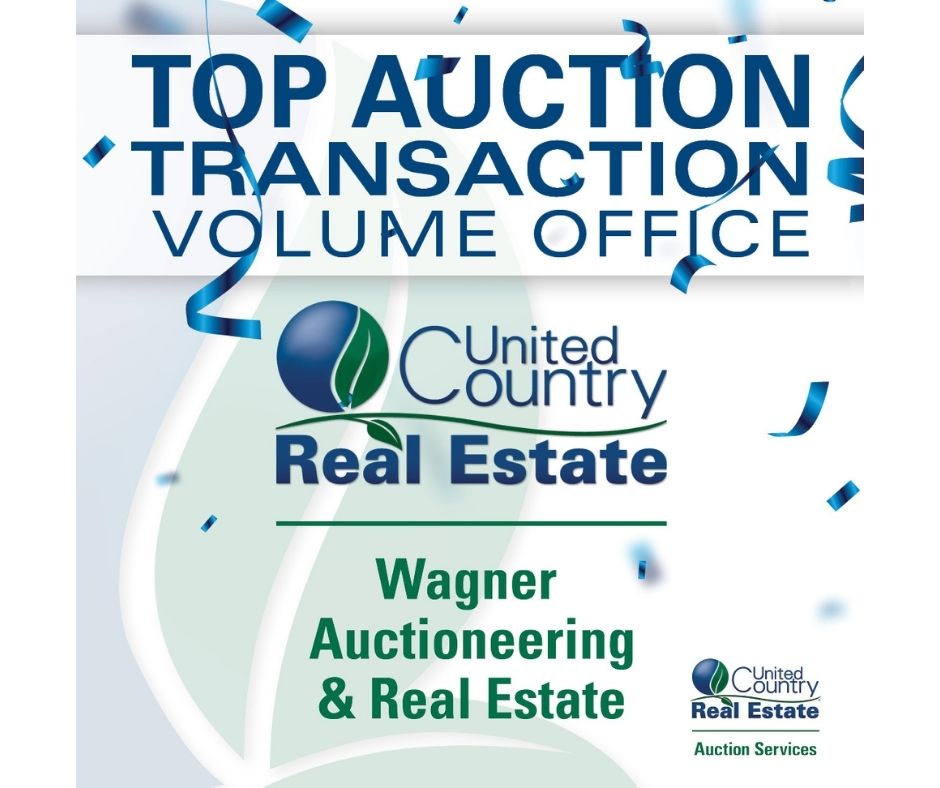 UNITED COUNTRY AUCTION SERVICES ANNOUNCES TOP TRANSACTION VOLUME OFFICE
